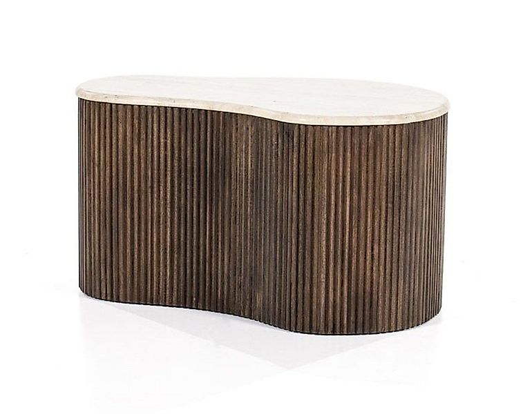 LEVEN Lifestyle Couchtisch LARIE organisch Tischplatte aus Travertin Naturs günstig online kaufen