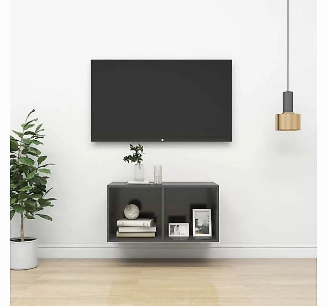 vidaXL TV-Schrank TV-Wandschrank Grau 37x37x72 cm Spanplatte günstig online kaufen