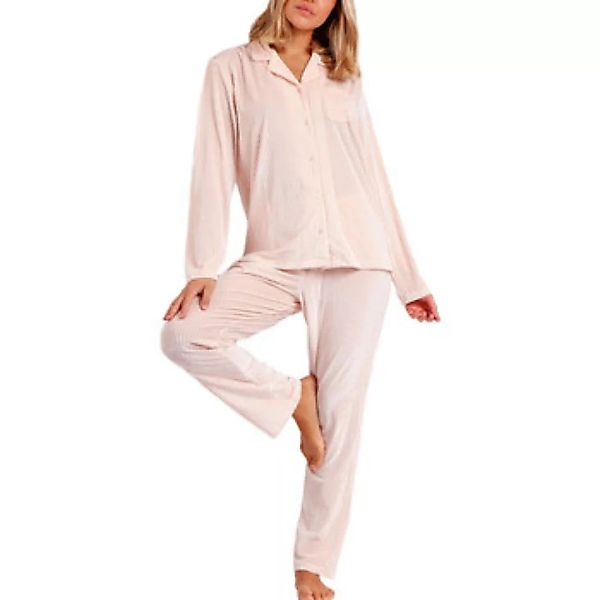 Admas  Pyjamas/ Nachthemden Samt Pyjama Outfit Hose Hemd Elegant Stripes günstig online kaufen