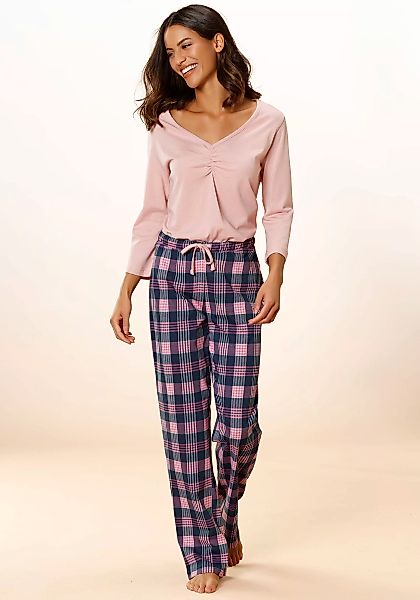 Vivance Dreams Pyjama, (2 tlg.), mit Karo Muster günstig online kaufen