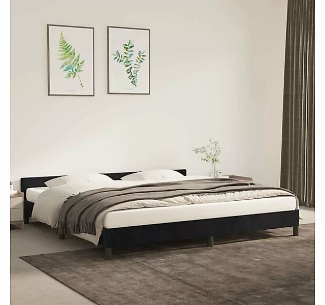 furnicato Bett Bettgestell mit Kopfteil Schwarz 200x200 cm Samt günstig online kaufen