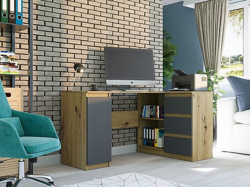 Home Collective Eckschreibtisch mit 3 Schubladen, günstig online kaufen