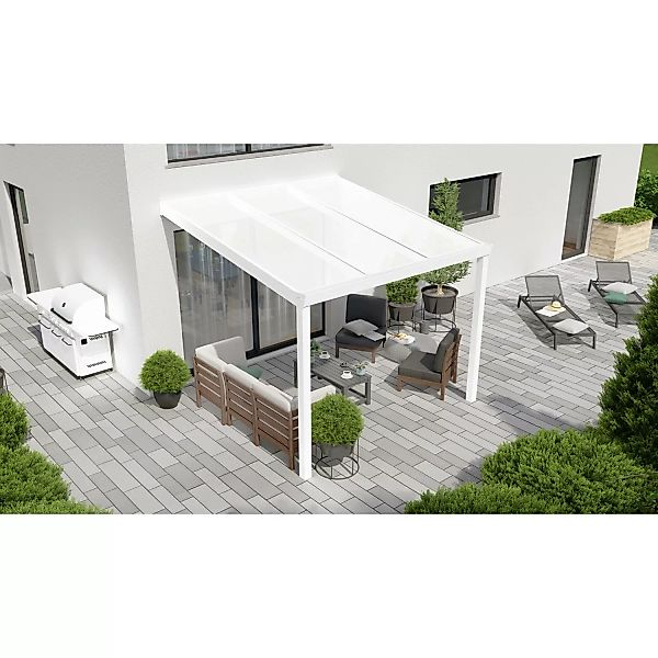 Terrassenüberdachung Professional 300 cm x 350 cm Weiß PC Opal günstig online kaufen