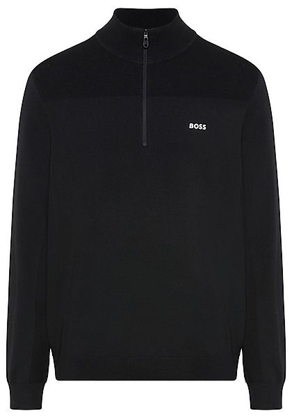 BOSS GREEN Strickpullover Stehkragen mit Reißverschluss, Regular Fit günstig online kaufen
