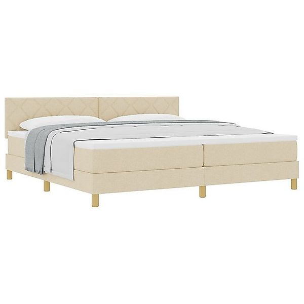vidaXL Bett Boxspringbett mit Matratze Creme 200x200 cm Stoff (1-tlg) günstig online kaufen