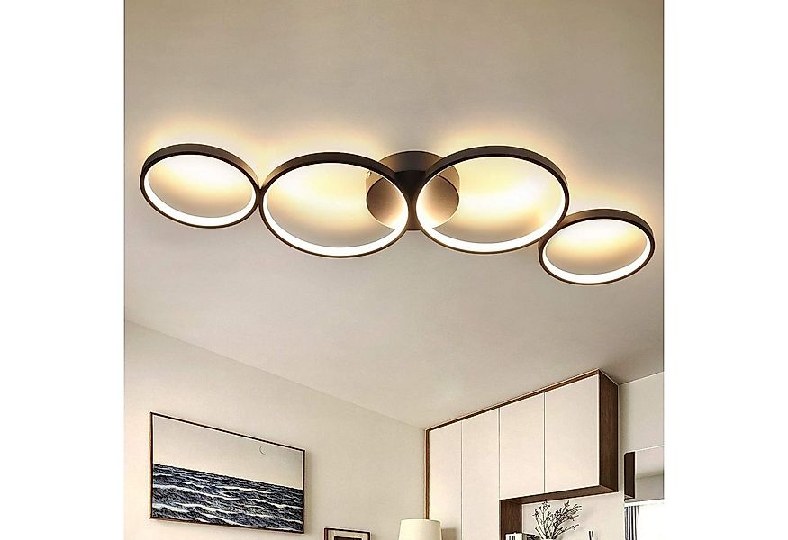 ZMH Deckenleuchte Wohnzimmer Modern 4/5 Flammig Ringoptik Design 37/70W Sch günstig online kaufen