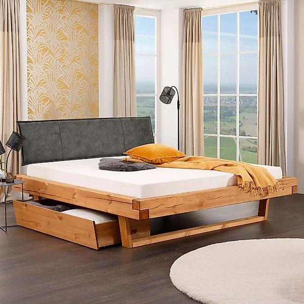 Schlafzimmer Set 3-teilig mit Massivholzbett 160x200cm, Kiefer massiv eiche günstig online kaufen