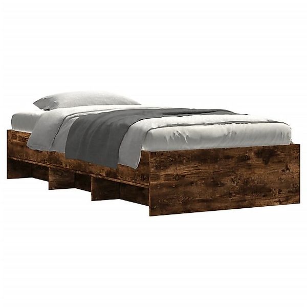 vidaXL Bett Bettgestell ohne Matratze Räuchereiche 90x190 cm Holzwerkstoff günstig online kaufen