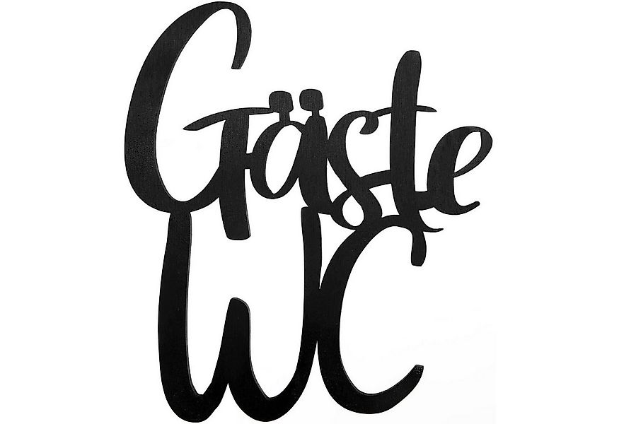 Logbuch-Verlag Dekofigur Gäste-WC Türschild aus Holz schwarz, 20 x 22,5 x 0 günstig online kaufen