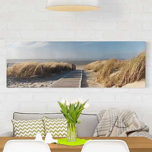 Leinwandbild - Panorama Ostsee Strand günstig online kaufen