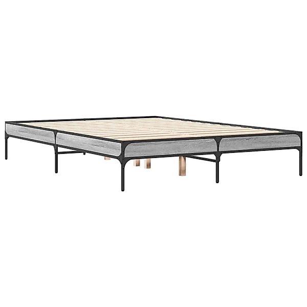 vidaXL Bettgestell Grau Sonoma 140x190 cm Holzwerkstoff und Metall 845039 günstig online kaufen