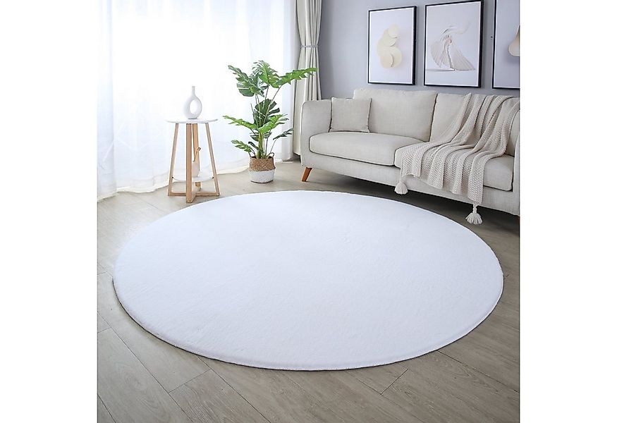 SIMPEX24 Teppich Unicolor - Einfarbig, Rund, Höhe: 20 mm, Runder Teppich Wo günstig online kaufen