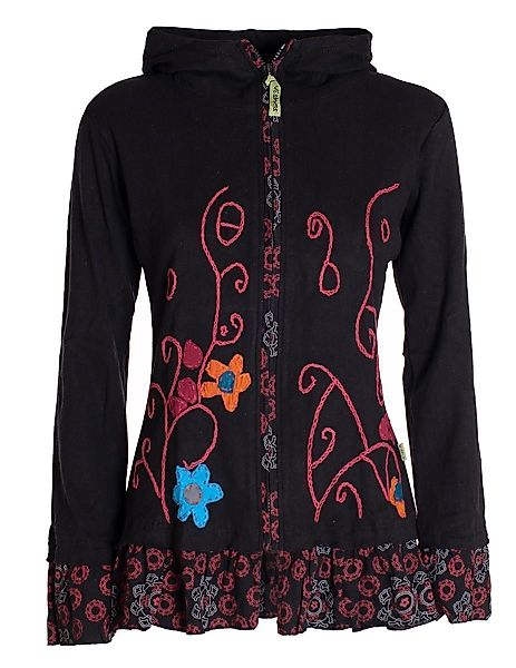 Vishes Kapuzensweatjacke Damen Sommerjacke Blumen-Strickjacke Elfenjacke günstig online kaufen