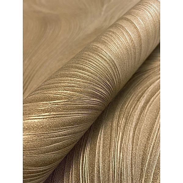 Newroom Vliestapete Kady Gold Linien Modern Strukturiert FSC® günstig online kaufen