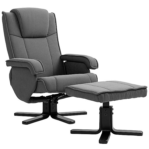 HOMCOM Relaxsessel mit Hocker, 360°drehbarer Fernsehsessel mit Verstellbar günstig online kaufen
