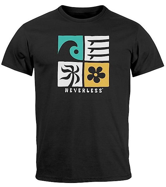 Neverless Print-Shirt Herren T-Shirt Surfing Icons günstig online kaufen