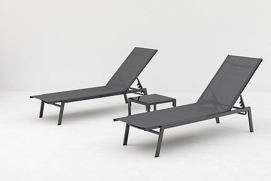Gardissimo Gartenliege Sonnenliegen-Set Madrid, 2 Liegen mit Beistelltisch günstig online kaufen