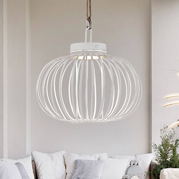 JUST LIGHT. LED-Akku-Tischleuchte Akuba, weiß, 33 cm, Bambus günstig online kaufen