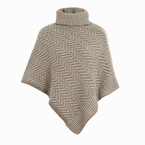 Knit Factory Poncho Amber Gestrickter Poncho Marron/Iced Clay (1-St) Strick günstig online kaufen