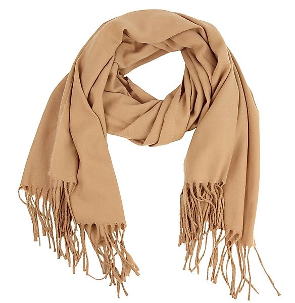 MIRROSI Modeschal weicher und warmer Unifarbe Schal mit Fransen, 70x180cm, günstig online kaufen