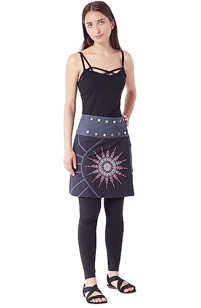 PUREWONDER Wickelrock Damen Rock mit Mandala-Blume günstig online kaufen