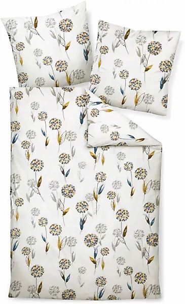 Janine Janine Feinbiber Bettwäsche DAVOS 65151 gelbgold blau Größe:  155x20 günstig online kaufen