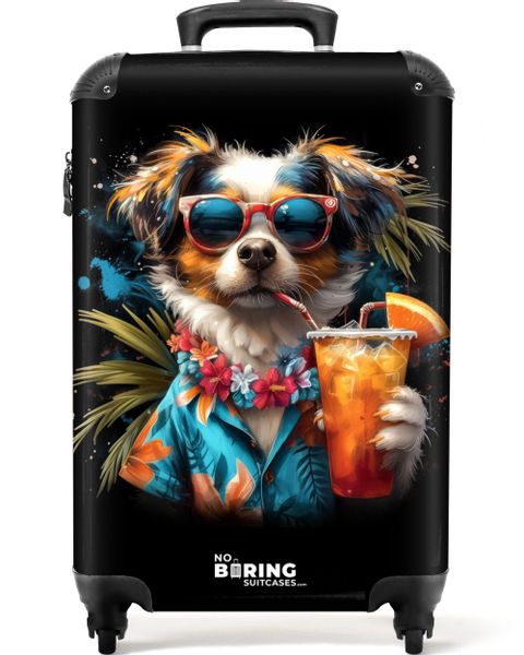 NoBoringSuitcases.com© Hartschalen-Trolley Hund in tropischen Sphären günstig online kaufen