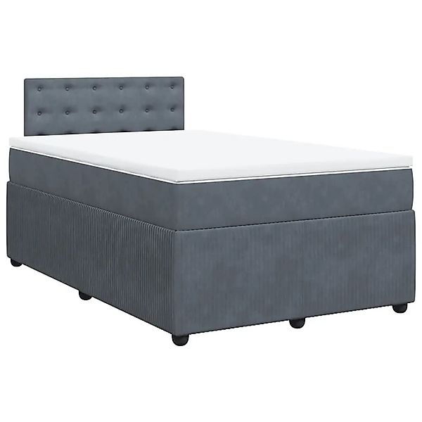 vidaXL Boxspringbett mit Matratze Dunkelgrau 120x200 cm Samt 3287723 günstig online kaufen
