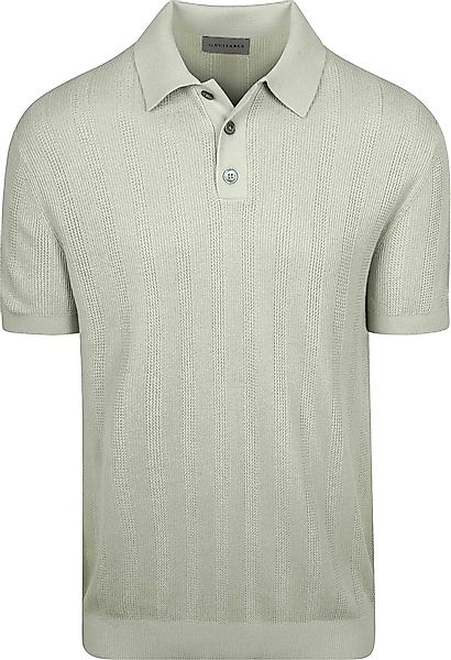 Suitable Knitted Jacquard Poloshirt Hellgrün - Größe M günstig online kaufen