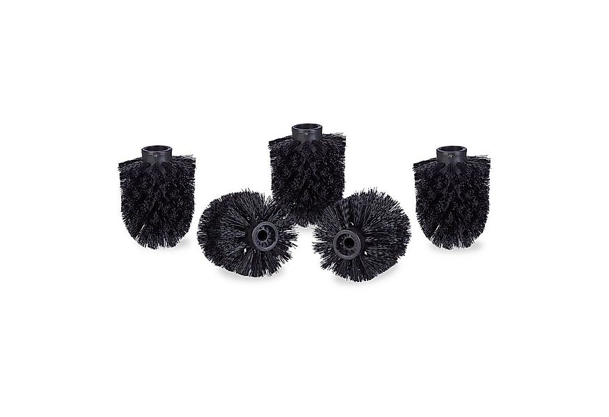 relaxdays Badezimmer-Set WC Bürstenkopf Ersatz-Set 9,5 mm D=8 cm, schwarz günstig online kaufen