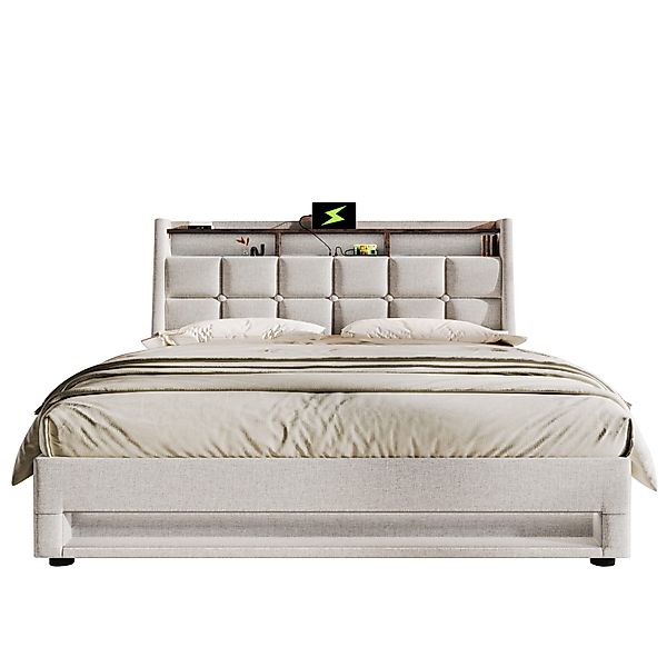 REDOM Polsterbett (LED Doppelbett Jugendbett mit günstig online kaufen