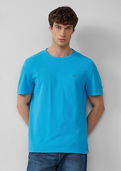 s.Oliver Kurzarmshirt T-Shirt aus Piqué mit Ärmeltasche Label-Patch günstig online kaufen