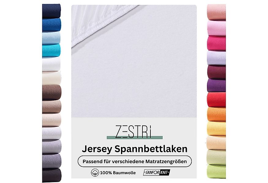 Zestri Spannbettlaken für Baby & Kinder Matratze Jersey, Bettlaken 100% Bau günstig online kaufen