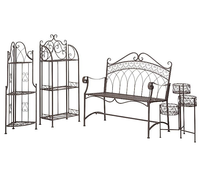 Dehner Blumenständer Blumenhocker Antik, 65 x 49 x 37.5 cm, Eisen pulverbes günstig online kaufen