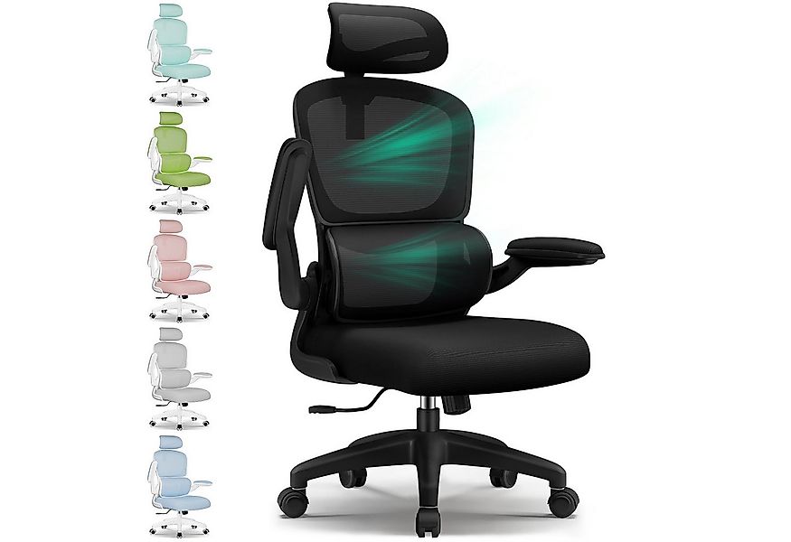 Fukstern Bürostuhl Ergonomischer Bürostuhl mit 90° klappbaren Armlehnen (Ve günstig online kaufen