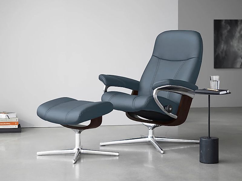 Stressless "Consul" Set, Relaxsessel mit Hocker, mit Hocker, mit Cross Base günstig online kaufen