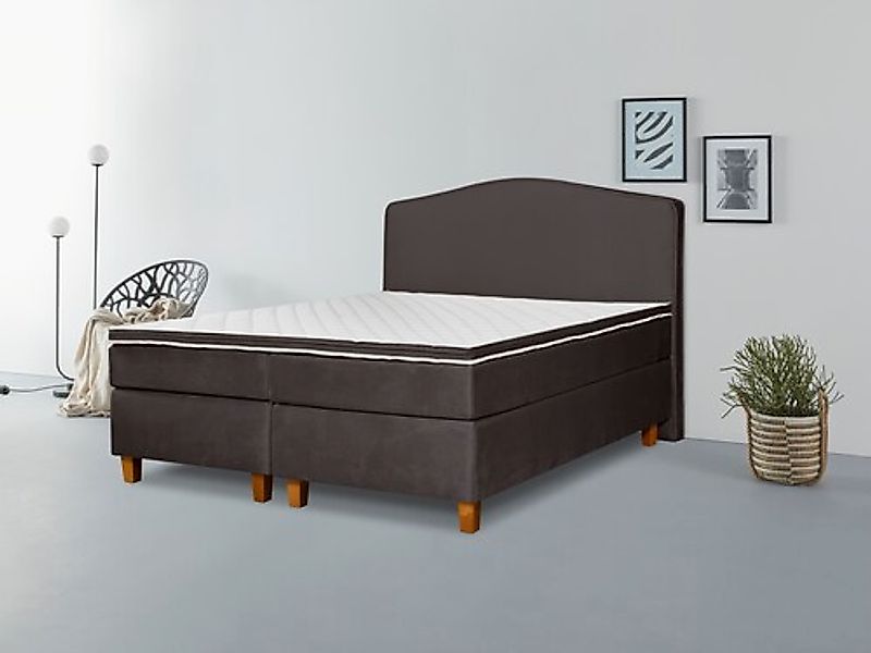 INOSIGN Boxspringbett »Jalma«, Füße aus massiver Birke ; Inkl. Topper günstig online kaufen