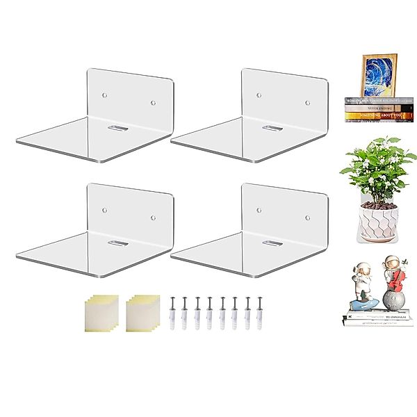 ZEUOPQ Wandregal 4 Stück Acryl Schwebende günstig online kaufen