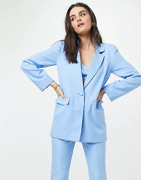 ASOS DESIGN – Dadblazer, Teil eines 3-teiligen Anzugs-Blau günstig online kaufen