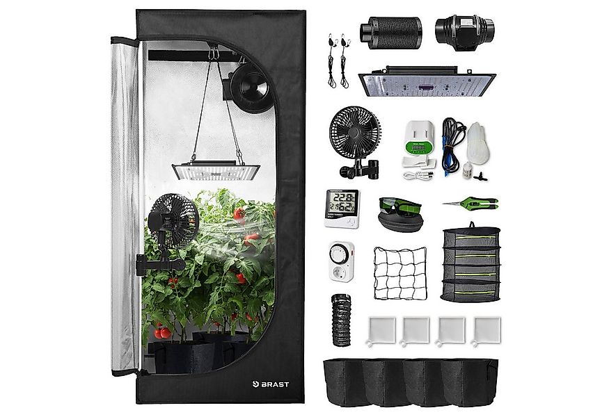 BRAST Gewächshaus Growzelt GrowBox, Komplettset inkl. Sonderzubehör, 3 Größ günstig online kaufen