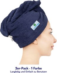 HAMMETEX Turban-Handtuch "2er Set Haarturban Damen, 100% Baumwolle, Flausch günstig online kaufen