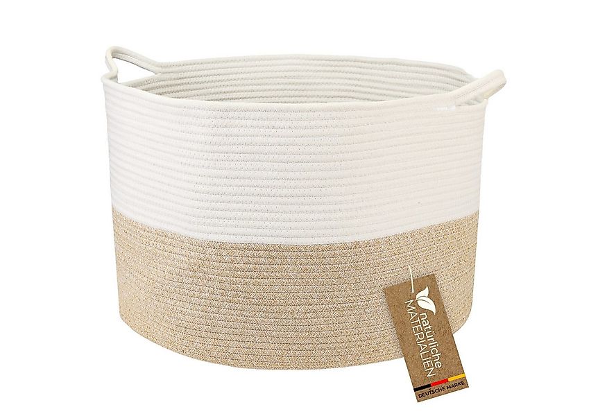 HMF Aufbewahrungskorb XXL Wäschekorb aus Baumwolle, runder Aufbewahrungskor günstig online kaufen