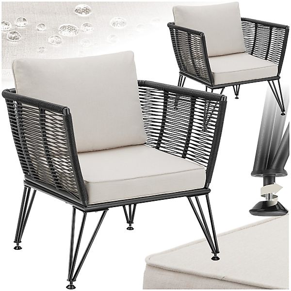 tectake Essgruppe Garten-Loungesessel, (Set., 2-tlg), Solide günstig online kaufen