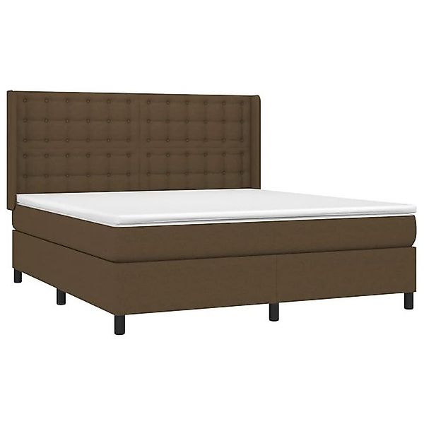 vidaXL Bett Boxspringbett mit Matratze Dunkelbraun 160x200 cm Stoff günstig online kaufen