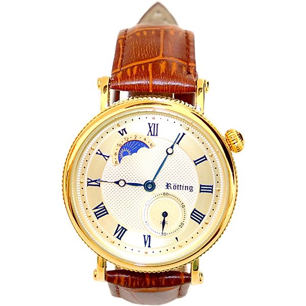Rötting Design Quarzuhr Herrenuhr goldfarb. Ziffernblatt günstig online kaufen