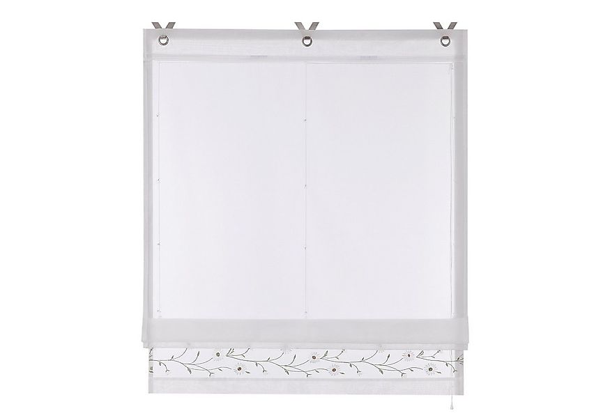 Joyswahl Raffrollo, mit Hakenaufhängung, Bestickte Gardine mit Blumen, Land günstig online kaufen