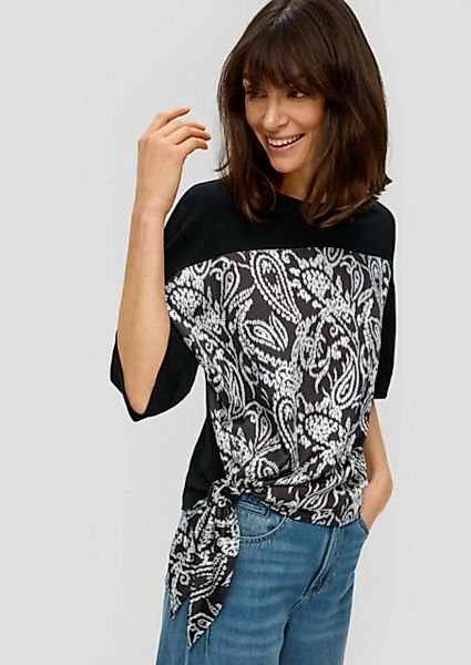 s.Oliver Kurzarmshirt T-Shirt mit Knoten-Detail Knoten günstig online kaufen