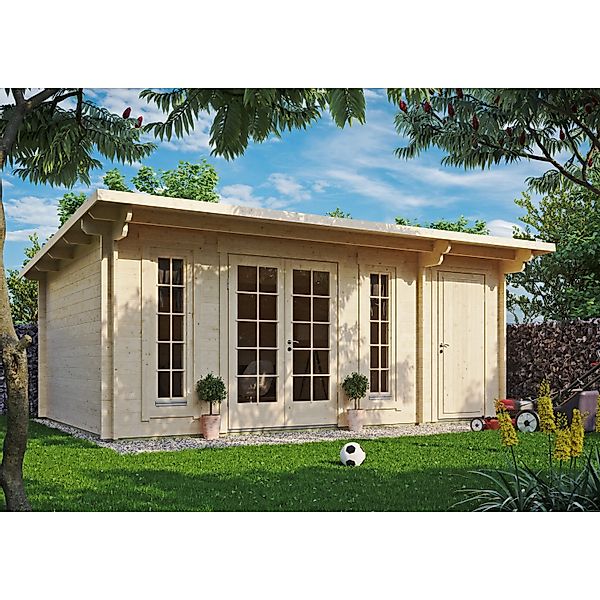 Fjordholz Gartenhaus Modell Jacob 44 C mit Abstellraum Farblos Imprägniert günstig online kaufen