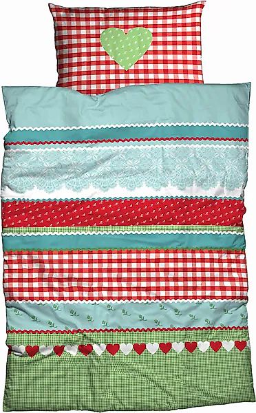 CASATEX Bettwäsche »Herz-Karo« 2 Stk. tlg. niedlichem Herz-Karo Design günstig online kaufen