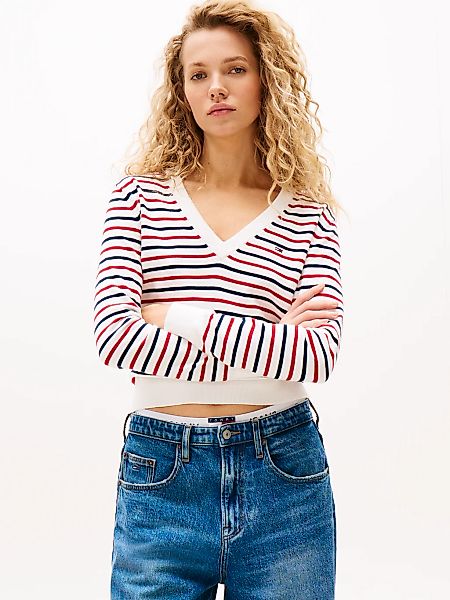 Tommy Jeans V-Ausschnitt-Pullover "TJW ESSENTIAL VNECK SWEATER EXT", mit Lo günstig online kaufen